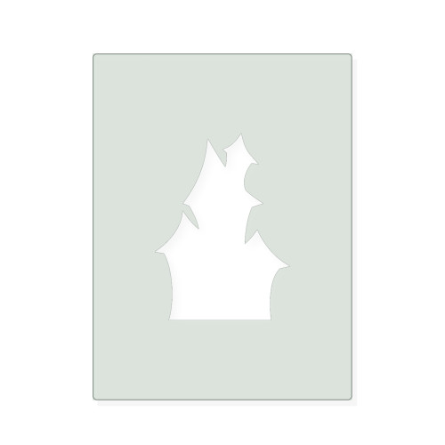 Haunted House 2 Reusable Mylar Stencil, 10 mil Plastic Paint Stencil for Crafts and Decor