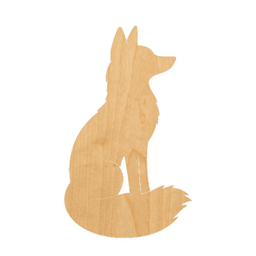 Fox 4 Wood Cutout for Crafts, Unfinished Baltic Birch Craft Shape