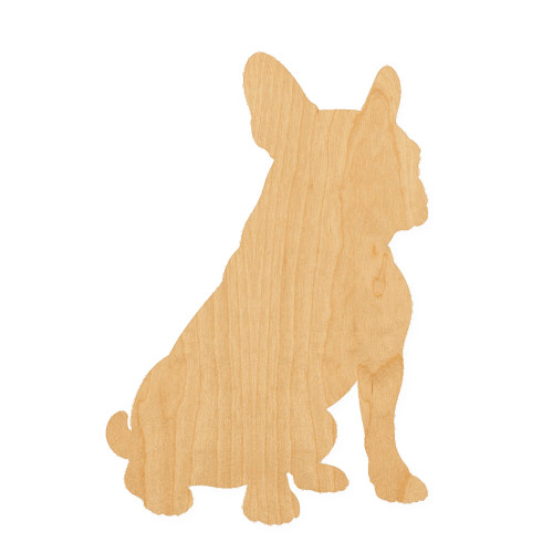 French Bulldog Wood Cutout for Crafts, Unfinished Baltic Birch Craft Shape