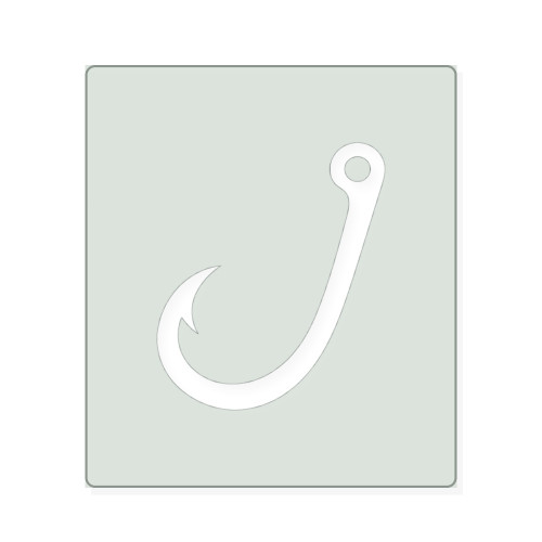 Fishing Hook 1 Reusable Mylar Stencil, 10 mil Plastic Paint Stencil for Crafts and Decor