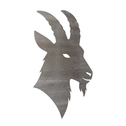 Goat Head Steel Cutout Shape, Raw Metal Wall Art and Craft Supply