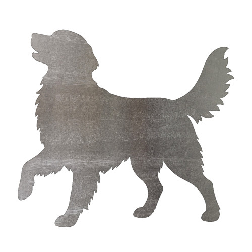 Golden Retriever Steel Cutout Shape, Raw Metal Wall Art and Craft Supply