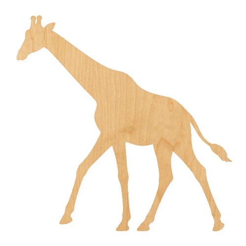 Giraffe 2 Wood Cutout for Crafts, Unfinished Baltic Birch Craft Shape