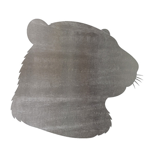 Groundhog Head Steel Cutout Shape, Raw Metal Wall Art and Craft Supply