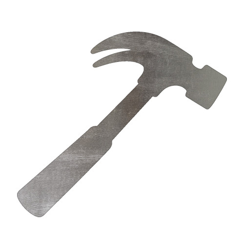 Hammer 2 Steel Cutout Shape, Raw Metal Wall Art and Craft Supply