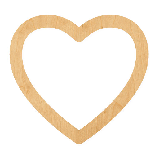 Heart Frame Wood Cutout for Crafts, Unfinished Baltic Birch Craft Shape