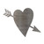Heart Arrow Steel Cutout Shape, Raw Metal Wall Art and Craft Supply