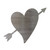 Heart With Arrow Steel Cutout Shape, Raw Metal Wall Art and Craft Supply