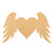 Heart With Wings Wood Cutout for Crafts, Unfinished Baltic Birch Craft Shape