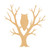 Owl In Tree Wood Cutout for Crafts, Unfinished Baltic Birch Craft Shape