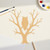 Owl In Tree Wood Cutout for Crafts, Unfinished Baltic Birch Craft Shape