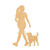 Person Walking Dog Wood Cutout for Crafts, Unfinished Baltic Birch Craft Shape