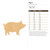 Pig 3 Wood Cutout for Crafts, Unfinished Baltic Birch Craft Shape