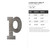 Lowercase Letter P Steel Cutout Shape, Raw Metal Wall Art and Craft Supply