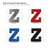 Lowercase Letter Z Steel Cutout Shape, Raw Metal Wall Art and Craft Supply