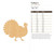 Turkey 4 Wood Cutout for Crafts, Unfinished Baltic Birch Craft Shape