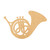 French Horn Wood Cutout for Crafts, Unfinished Baltic Birch Craft Shape