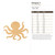 Octopus 3 Wood Cutout for Crafts, Unfinished Baltic Birch Craft Shape