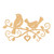 Love Birds Wood Cutout for Crafts, Unfinished Baltic Birch Craft Shape
