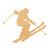 Skier 2 Wood Cutout for Crafts, Unfinished Baltic Birch Craft Shape
