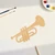 Trumpet Wood Cutout for Crafts, Unfinished Baltic Birch Craft Shape