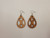 Cancer Ribbon Teardrop Laser Cut Alder Wood Earrings, Hook Style, Satin Finish