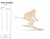 Skier Laser Cut Wood Cutout Blank for DIY Craft Decor