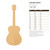 Acoustic Guitar Wood Cutout Craft Blank, Unfinished Baltic Birch DIY Shape for Crafts and Decor