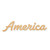 America Script Word Wood Cutout - Unfinished Baltic Birch Craft Shape