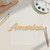America Script Word Wood Cutout - Unfinished Baltic Birch Craft Shape