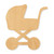 Baby Carriage Wood Cutout - Unfinished Baltic Birch Craft Shape