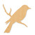 Bird On Branch Wood Cutout - Unfinished Baltic Birch Craft Shape