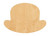 Bowler Hat Wood Cutout Craft Blank, Unfinished Baltic Birch DIY Shape for Crafts and Decor