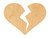 Broken Heart Wood Cutout Craft Blank, Unfinished Baltic Birch DIY Shape for Crafts and Decor