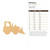 Bulldozer Wood Cutout for Crafts, Unfinished Baltic Birch Craft Shape
