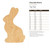 Chocolate Bunny Wood Cutout Craft Blank, Unfinished Baltic Birch DIY Shape for Crafts and Decor