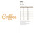 Coffee Wood Cutout Craft Blank, Unfinished Baltic Birch DIY Shape for Crafts and Decor