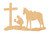 Cowboy At Cross Wood Cutout Craft Blank, Unfinished Baltic Birch DIY Shape for Crafts and Decor