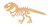 Dinosaur Skeleton Wood Cutout Craft Blank, Unfinished Baltic Birch DIY Shape for Crafts and Decor