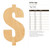Dollar Sign 2 Wood Cutout Craft Blank, Unfinished Baltic Birch DIY Shape for Crafts and Decor