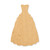 Gown Wood Cutout - Unfinished Baltic Birch Craft Shape