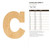 Unfinished Lowercase Letter C Wood Cutout for Door Hangers, Seasonal Decor and Paint Parties, Baltic Birch Craft Blank