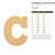 Unfinished Lowercase Letter C Wood Cutout - Unfinished Baltic Birch Craft Shape