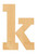 Unfinished Lowercase Letter K Wood Cutout for Door Hangers, Seasonal Decor and Paint Parties, Baltic Birch Craft Blank