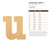 Lowercase Letter U Wood Cutout for Crafts, Unfinished Baltic Birch Craft Shape
