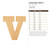 Lowercase Letter V Wood Cutout for Crafts, Unfinished Baltic Birch Craft Shape