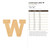 Lowercase Letter W Wood Cutout for Crafts, Unfinished Baltic Birch Craft Shape