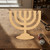 Unfinished Menorah Wood Cutout for Door Hangers, Seasonal Decor and Paint Parties, Baltic Birch Craft Blank