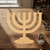 Menorah Wood Cutout for Crafts, Unfinished Baltic Birch Craft Shape