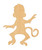 Unfinished Monkey 4 Wood Cutout for Door Hangers, Seasonal Decor and Paint Parties, Baltic Birch Craft Blank